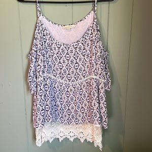 Lace trim tank top